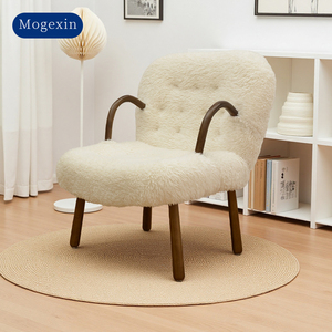 Sillón con Detalles de Tela Bouclé, Silla Moderna para Sala de Estar, Sillón Individual Tapizado - Product Image 3