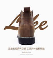Bottes Chelsea mi-mollet pour homme de haute qualité, dessus en cuir véritable, semelle en caoutchouc, fermeture à enfiler, taille 38-48