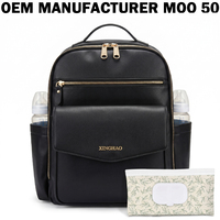 Sac à dos multifonctionnel en cuir PU isolé pour bébé, avec mini pochette, idéal pour les mamans en déplacement et l'usage quotidien en extérieur – Fabrication OEM