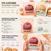 Sacs d'emballage personnalisés en plastique laminé de qualité alimentaire pour beignets, biscuits et gâteaux individuels, avec fermeture thermoscellable