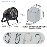 Projecteur LED Par Wash 18x10W RGBW 4-en-1 DMX512 à Activation Sonore pour Éclairage de Scène DJ, Discothèque et Fêtes