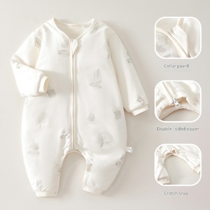 Saco de <span class=keywords><strong>dormir</strong></span> <span class=keywords><strong>para</strong></span> bebé, manta antipatadas acolchada de algodón grueso que absorbe la humedad, estilo otoño-invierno con cremallera separadora de piernas - Product Image 4