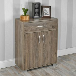 Wood Grain Small <strong>2</strong> Door 1 <strong>Drawer</strong> Living Room Sideboard Wooden <strong>Storage</strong> Cabinet <strong>Unit</strong> - Product Image 4