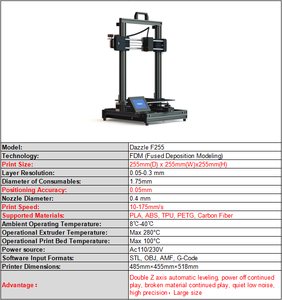 <span class=keywords><strong>Top</strong></span> Bán Độ Chính Xác Cao Tự Làm Đồ Chơi FDM <span class=keywords><strong>3D</strong></span> Máy In FDM <span class=keywords><strong>3D</strong></span> Công Nghệ In Màu Duy Nhất 4.3 "Màu Sắc Màn Hình Cảm Ứng 10-175 Mm/giây CE - Product Image 4