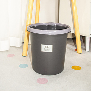 Round <b>Plastic</b> Trash Can Lidless Indoor Waste Bin For Home Office <b>Kitchen</b> Bathroom Use - Product Image 3