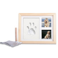 Offre Spéciale Pop Pet Cadeau 40X60 Bois Couleur Chat Pawprint Pet Souvenir Cadre Photo Avec Argile Empreinte Kit