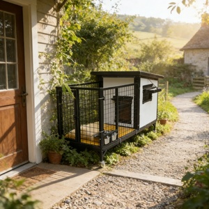 Modernes Zusammenklappbares Holz-Hundehaus für Innenbereich Luxuriöse Haustier-Villa Wasserdichter Hundezwinger für Große Hunde OEM ODM - Product Image 5