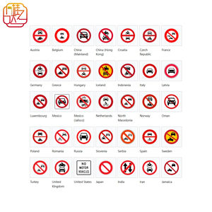 Universele rode ronde verkeersborden zonder motorvoertuigen - Geregioaliseerde reflecterende wegverbodsborden (in overeenstemming met het Verdrag van Wenen) - Product Image 2