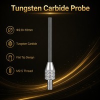 Sonde à pointe plate en carbure de tungstène SD2.0X10mm, filetage M2.5, stylet de mesure de précision pour indicateur à cadran, pièce de rechange pour micromètre