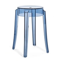 Tabouret fantôme bleu Tabouret empilable en résine