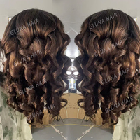 Perruque Lace Front HD Transparente Marron Chocolat 13x6, Cheveux Vietnamiens Bruts Alignés sur les Cuticules, Sans Colle, Pré-Pluckée, Densité 250%