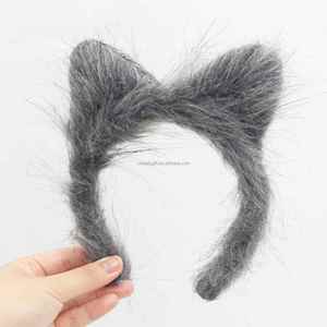 Plush Grey Ears Wolf Costume <b>Headband</b> - Product Image 1