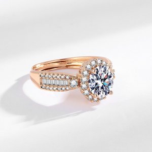 Set di Anelli da Donna in Ottone Placcato Oro Champagne con Zirconi Micro Pavé a Forma di Goccia d'Acqua, Elegante e Raffinato, Multicolore di Alta Qualità - Product Image 6