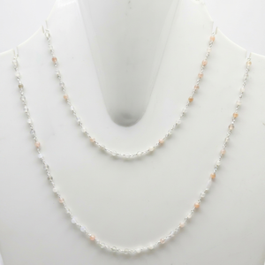 <b>Cats</b> Eye Gemstone Beaded Chain <b>Necklace</b> 925 Sterling <b>Silver</b> Indian Hindu Jewelry for Women's Wedding Party Gift - Product Image 2