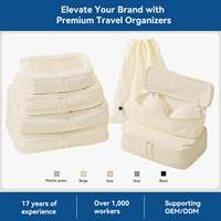 Lot de 7 cubes de rangement pour bagages en nylon de haute qualité, personnalisables avec logo, pour voyage et organisation de bagages