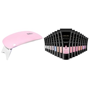 Kit d'outils d'art pour ongles en gel extensible, couleur unie, effet lumineux nocturne, avec mini <span class=keywords><strong>lampe</strong></span> à ongles portable, kit d'outils d'art couleur unie - Product Image 5