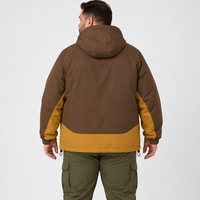 Chaqueta de Plumón para Hombre con Capucha, Cierre Completo, Bolsillos, Puños con Velcro, Cordones Ajustables, Cálida para Invierno, Tallas Grandes y Extra Grandes 6XL 7XL