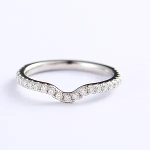 Customized Fine Jewelry Fashion Jewellery 18k White Gold Wedding Ring platinum wedding band moisonite