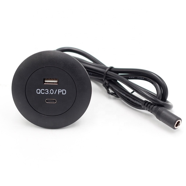 Office Desk QC3.0 USB Charger PD Sofa for Smart Office and Home/mini Round Sofa Grommet Dual Usb Charger Hub