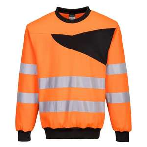 PORTWEST - PW277OBRXXXL PW2 Sudadera de cuello redondo de alta visibilidad naranja/negra-EAN 5036108356409 ROPA DE TRABAJO DE LA HI-VIS - Product Image 1