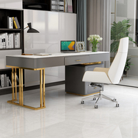 Bureau d'ordinateur de luxe au design moderne et simple pour bureau à domicile, idéal pour les professionnels de la beauté et de la médecine, avec chaise incluse