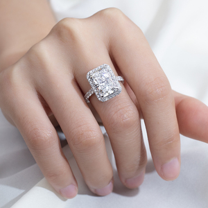 Anillo de diamantes cultivados en laboratorio de oro blanco de 18 quilates Messi Jewelry MSR-2036 para mujer - Product Image 5