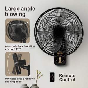 Großhandel Muster für Großabnehmer 16 Zoll Elektrischer Wandventilator mit Fernbedienung Digitaler Haushaltsventilator Geräuscharmer Wandventilator - Product Image 2
