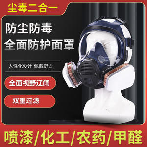 Máscara de Gas Integral de Silicona Reutilizable, Protección Contra Polvo y Gases Nocivos, Estilo Diadema para Producción Química - Product Image 4