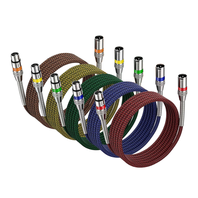Factory OEM 3 Pin XLR 3 Core Balanced Cable XLR Cable Male to Female Plug Dmx Audio Mic Cable Shielded for Microphone Speaker