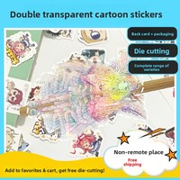 Stiker Bentuk Potongan Presisi Holografik PVC Laser Transparan Ganda Warna-warni untuk Planner, Model 02, Perekat Sendiri, Cocok untuk Hadiah