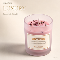 Vela Aromática de Cera de Soja con Aroma a Flor de Cerezo Personalizada, con Decoración Floral de Cristal para el Hogar, Regalo, Spa, Aromas Mixtos y Marca Privada OEM