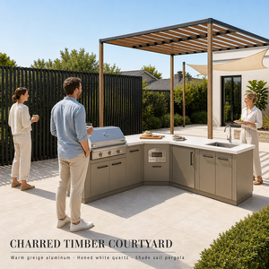 <span class=keywords><strong>Cucina</strong></span> da Esterno Modulare a L <span class=keywords><strong>in</strong></span> Alluminio con <span class=keywords><strong>Isola</strong></span> Angolare, Barbecue Integrato e Lavello per Patio e Giardino - Product Image 2