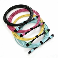 Kabel Patch Fiber Optik Single Mode Hitam 5M 1 Core MPO OM3 OM4 OM5 untuk Telekomunikasi Bersertifikasi ISO9001 Model NK4000