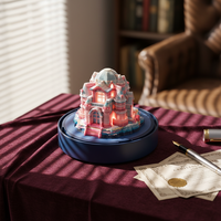 Lampe d'Ambiance de Chevet en Forme de Château Sculpté en Papier 3D, Faite à la Main, Décoration de Bureau pour la Saint-Valentin, Noël, Anniversaire, Cadeau