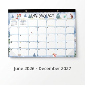 Calendrier mural anglais 2026-2027, grand format, planificateur mensuel, pour bureau et maison, suivi des objectifs, impression recto simple, pratique - Product Image 4