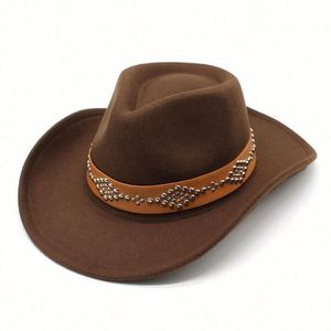Wholesale Autumn and Winter Wool Felt Hat Western Cowboy Hat for Men and Women - Product Image 4