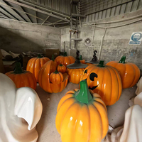 Décoration d'Halloween Citrouille en Fibre de Verre pour Extérieur 100cm, Durable, Étanche, Vente en Gros Usine, Sculpture de Citrouille pour Fête