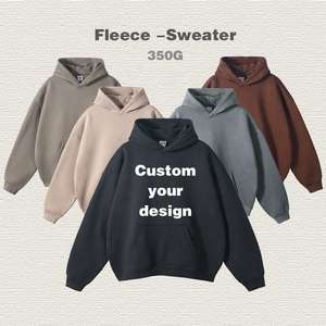 Sudaderas con capucha de moda de 350gsm Unisex de alta calidad Casual Heavyweight Fleece Hoodie Winter Pullover Tela gruesa Sudaderas con capucha personalizadas - Product Image 1