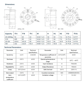เซ็นเซอร์วัดน้ำหนักแบบแพนเค้กสำหรับรถบรรทุก LCLF-B02 ขนาด 500 กก. 1 ตัน 10 ตัน 50 ตัน ชุดอุปกรณ์ LCLF-B02-KIT เซ็นเซอร์วัดน้ำหนักแบบแพนเค้กสำหรับรถบรรทุก LCLF-B02 ขนาด 3 - Product Image 6