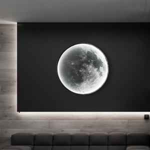Lampe murale led ronde moderne en forme de lune, luminaire décoratif d'intérieur pour chambre à coucher - Product Image 5