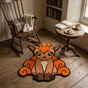 Tappeto Poke-mon Vulpix a Forma Irregolare Anime, Personalizzabile, Lavabile, a Pelo Corto, Sagomato, Morbido e Moderno per Soggiorno e <span class=keywords><strong>Camera</strong></span> <span class=keywords><strong>da</strong></span> <span class=keywords><strong>Letto</strong></span> - Product Image 3