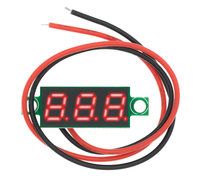 Kepala Voltmeter Arus Searah Digital Ultra-kecil 0,28 inci, Layar Digital, Dapat Disesuaikan, Dua Kabel DC 5-30V