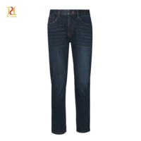 Jean pour homme en fibre de cellulose régénérée écologique, coupe droite, style business décontracté, avec broderie classique sur les poches