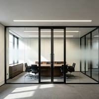 Cloison de séparation industrielle en verre trempé pour bureau, cadre en aluminium courbé et droit sur mesure, séparateur décoratif de sécurité
