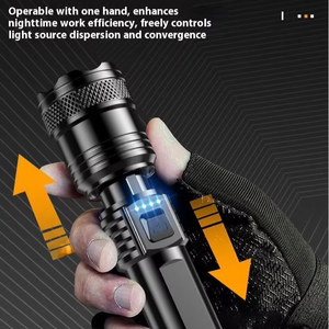 Power Led <b>Flashlights</b> Tactical Torch with Display Light USB Charging Camping Fishing Emergency Zoom Lantern - Product Image 2