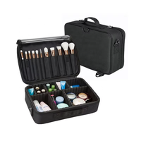 Sac à maquillage Oxford à 2 couches, grande capacité, sac à cosmétiques professionnel de haute qualité avec séparateurs en EVA