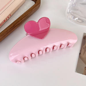 Pinces à cheveux en forme de cœur en acrylique pour la Saint-Valentin, pinces à cheveux en forme de cœur, pinces à cheveux en forme de requin, pinces à cheveux roses, accessoires pour cheveux (HA065) - Product Image 4