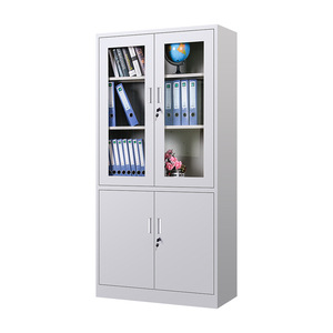 Archivador de Acero Xinlongfei de 2 Niveles con Cerradura, Mueble Metálico para Almacenamiento de Documentos de Oficina con Puertas de Vidrio - Product Image 4