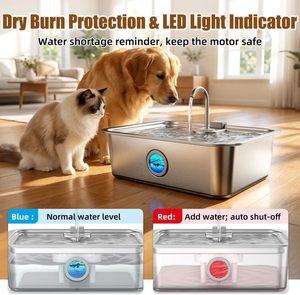 Fontaine à eau pour animaux de compagnie 2026 ultra silencieuse en acier inoxydable 12L/410oz/3.2Gal grande capacité ou fontaine à eau potable pour chat et chien - Product Image 3