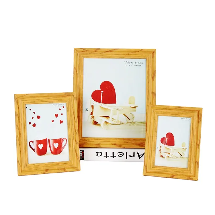 OAK Natural Wood Photo Frame,6 Pack Picture Frames Real Glass front Wall Hanging Gallery for Wall and Tabletop Display